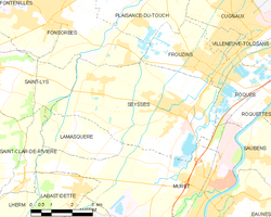 Map commune FR insee code 31547
